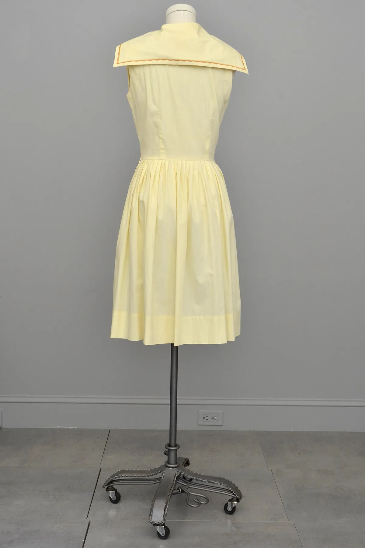 1950s Yellow Cotton Sailor Dress