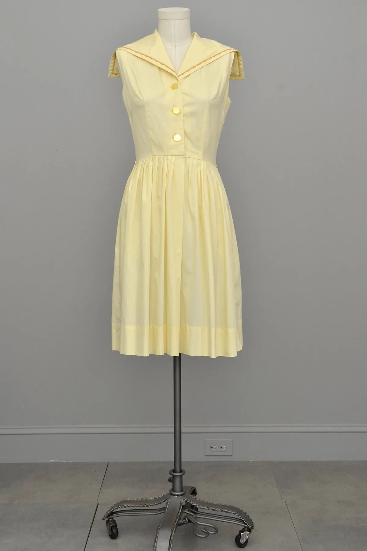 1950s Yellow Cotton Sailor Dress