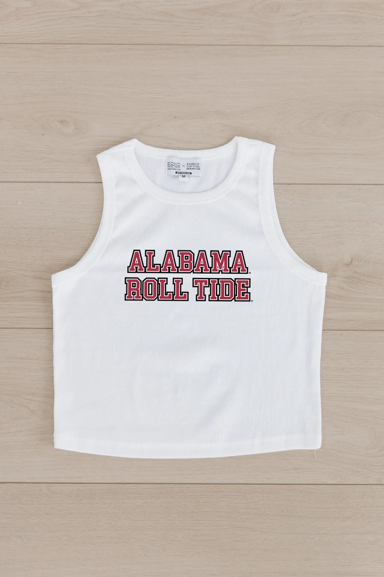 ALABAMA CRIMSON TIDE WINNING TRADITION ESSENTIAL RIBBED CROP TANK BY MADI PREWETT TROUTT