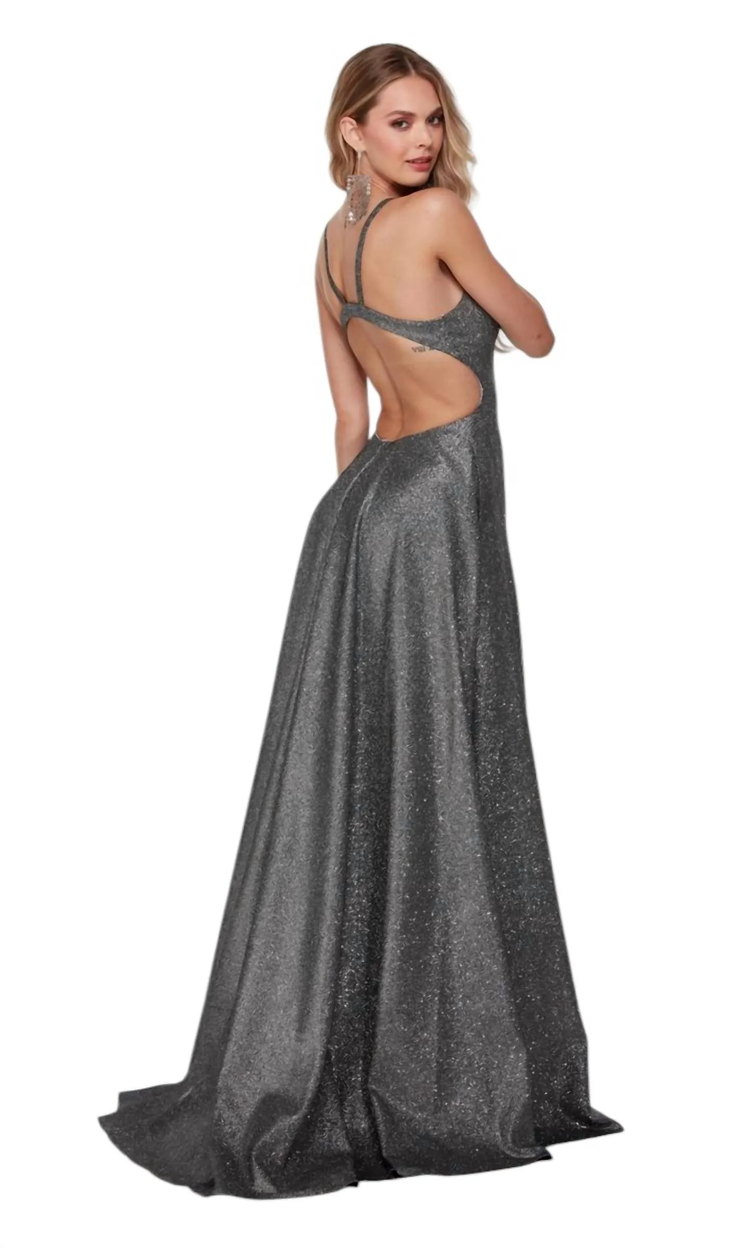 Alyce Paris - Cutout Back Open Slit Prom Dress