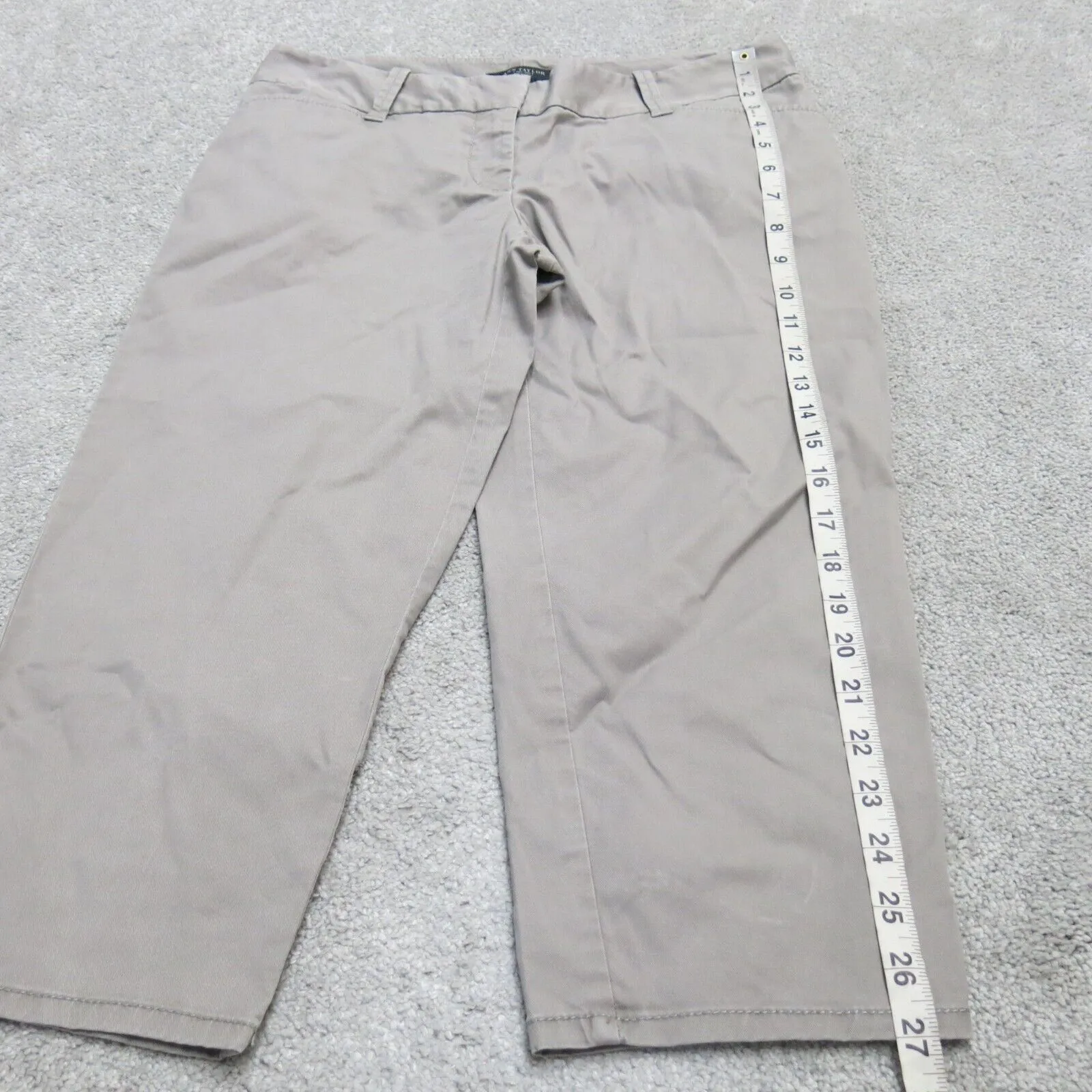 Ann Taylor Mens Slim Straight Leg Dress Pants Mid Rise Pockets Gray Size 2P