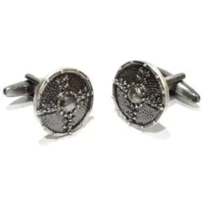 Antique Finish Viking Shield Cufflinks