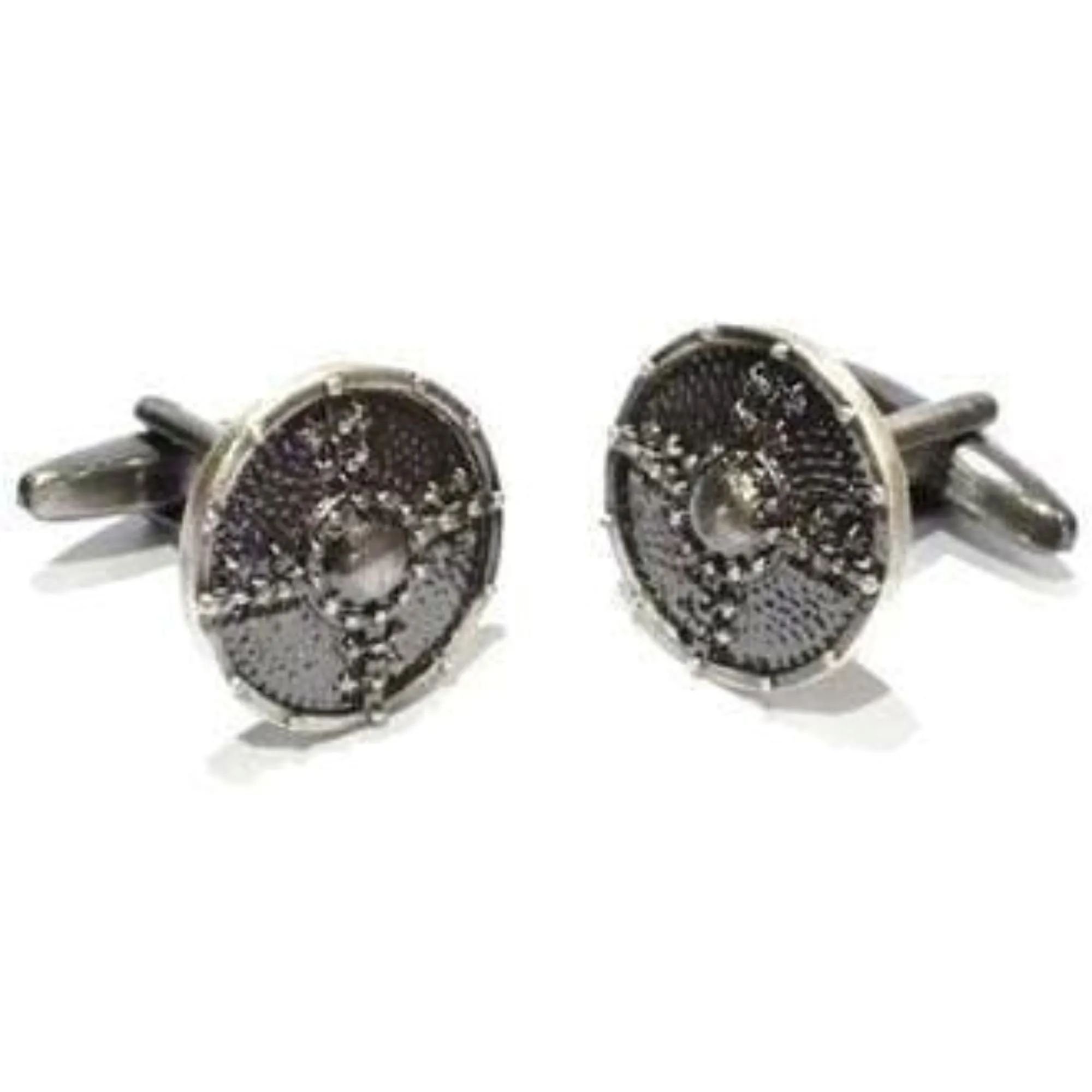 Antique Finish Viking Shield Cufflinks