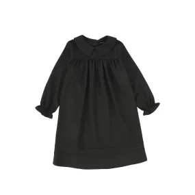 Babydoll trim collar dress - Hunter green