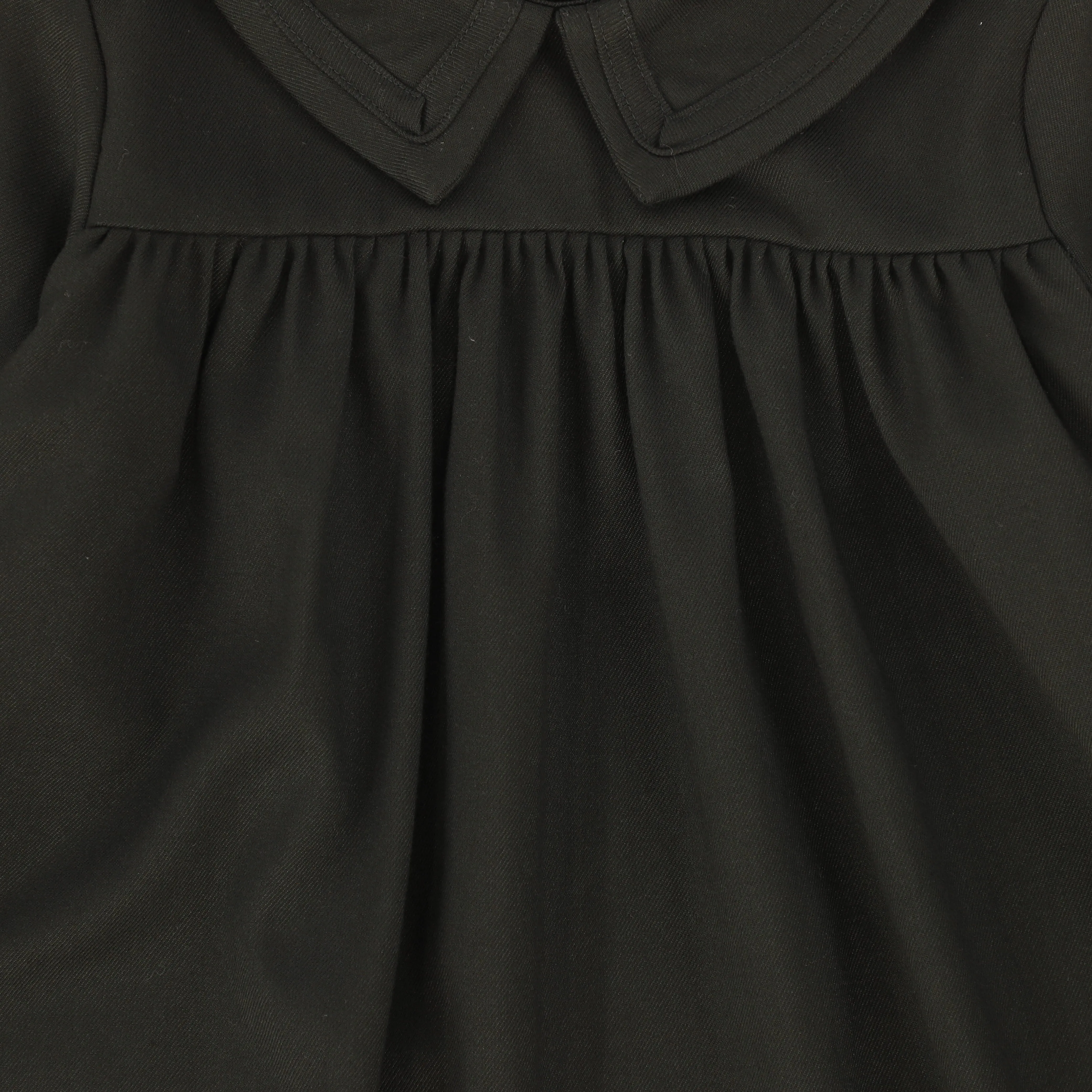 Babydoll trim collar dress - Hunter green
