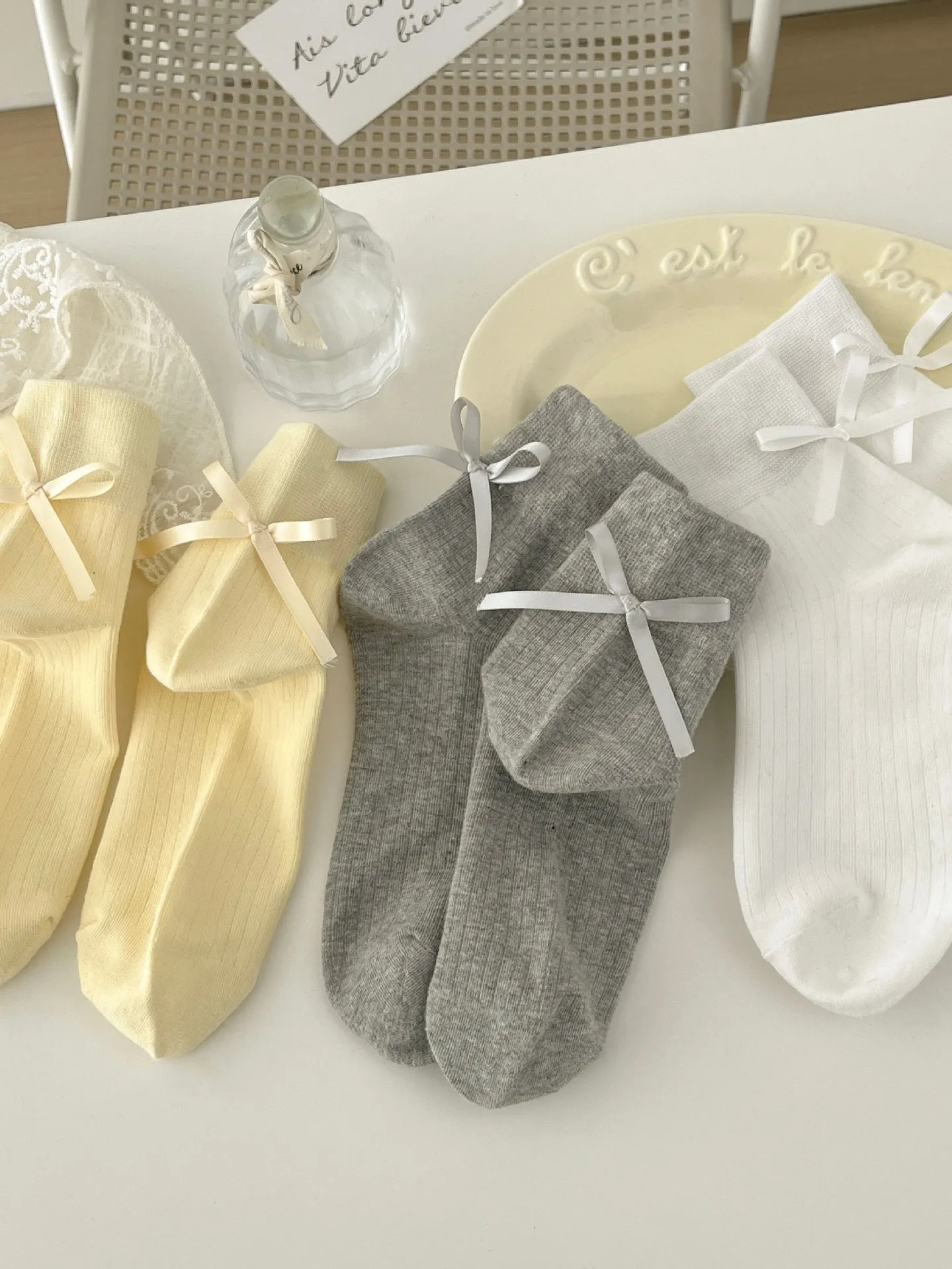 Ballerina Girls Ribbon Socks