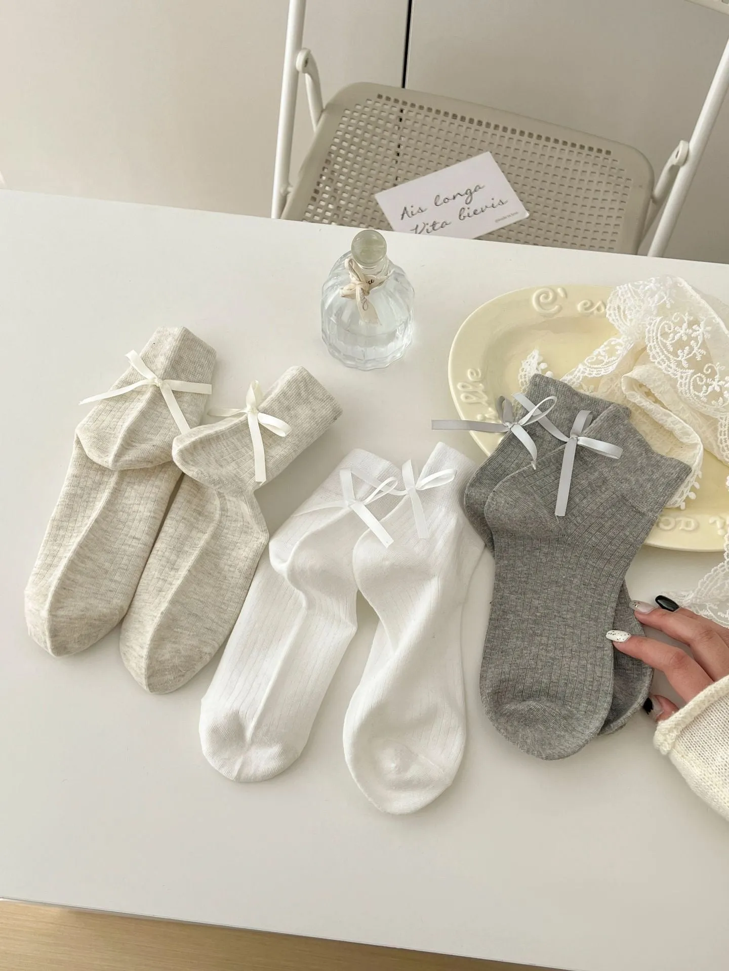 Ballerina Girls Ribbon Socks