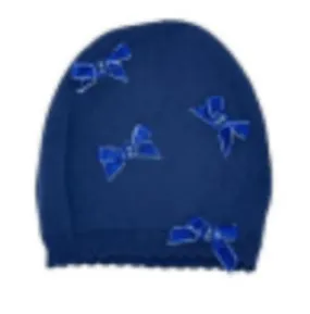 Bari Lynn Baby Knit Hat with Crystalized Velvet Bows
