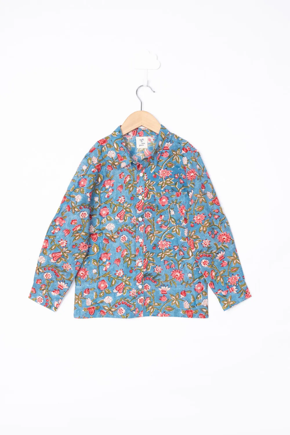 Blue Block Print Shirt
