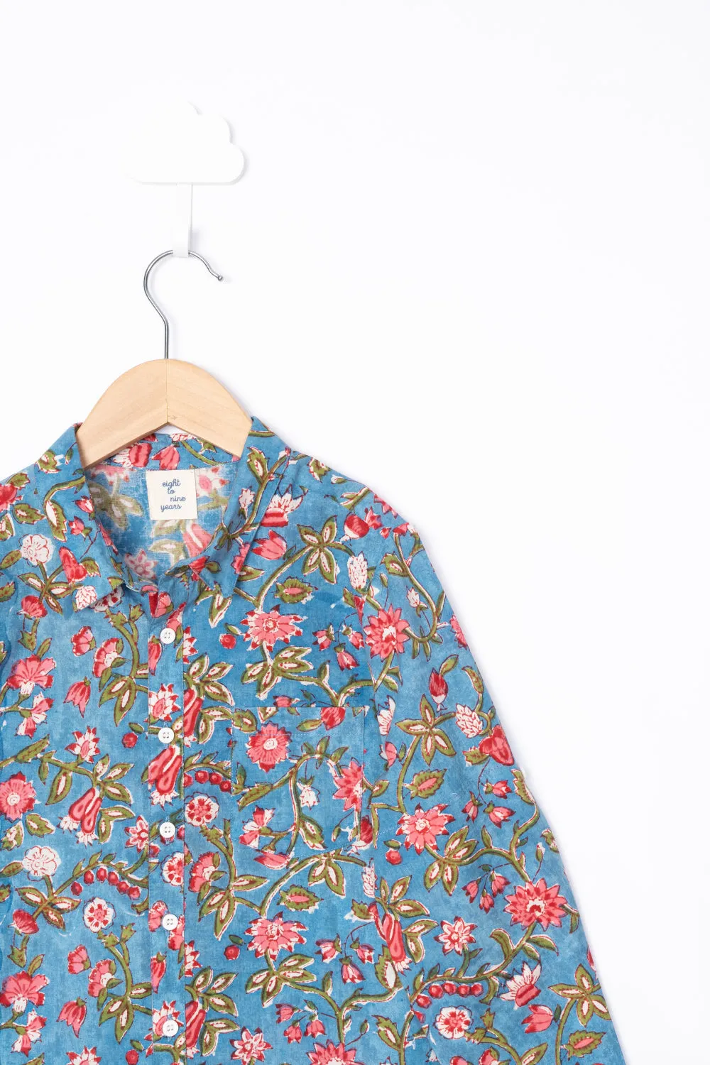 Blue Block Print Shirt