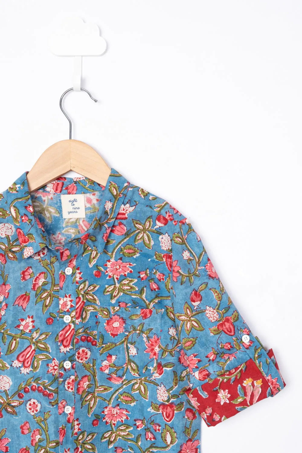Blue Block Print Shirt