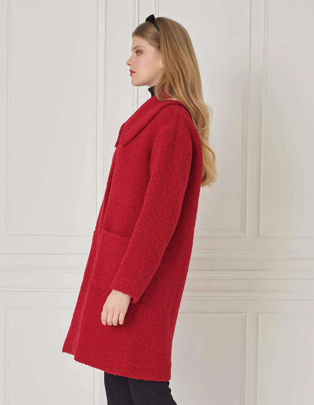 BORA AKSU Turn-Down Collar Single Breasted Woolen Overcoat