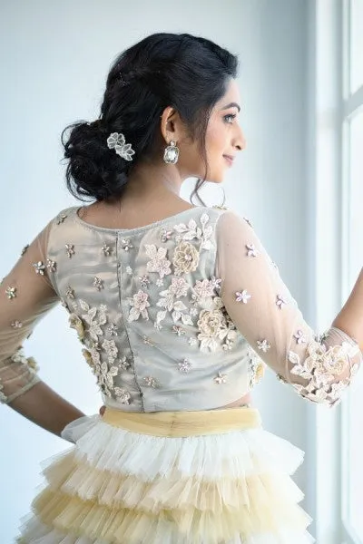 BRIDAL CROP TOP OUTFIT