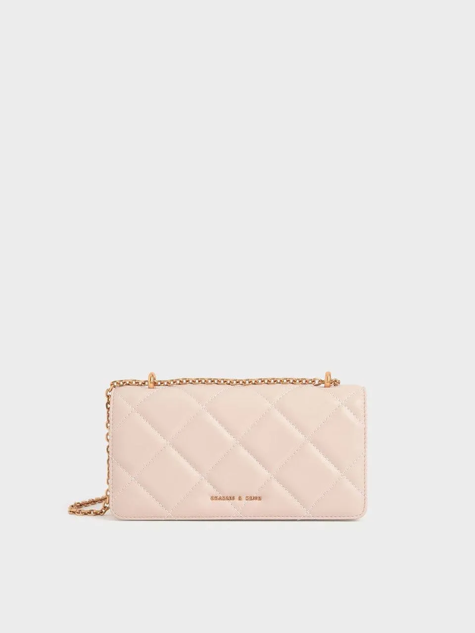 Chain Handle Quilted Long Wallet