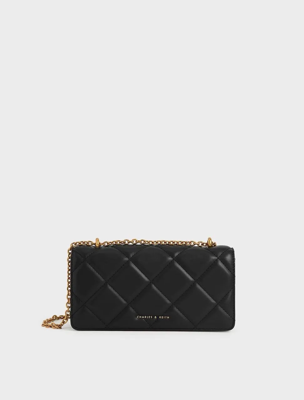 Chain Handle Quilted Long Wallet