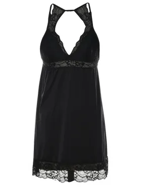 Classic Black Lace Babydoll - S