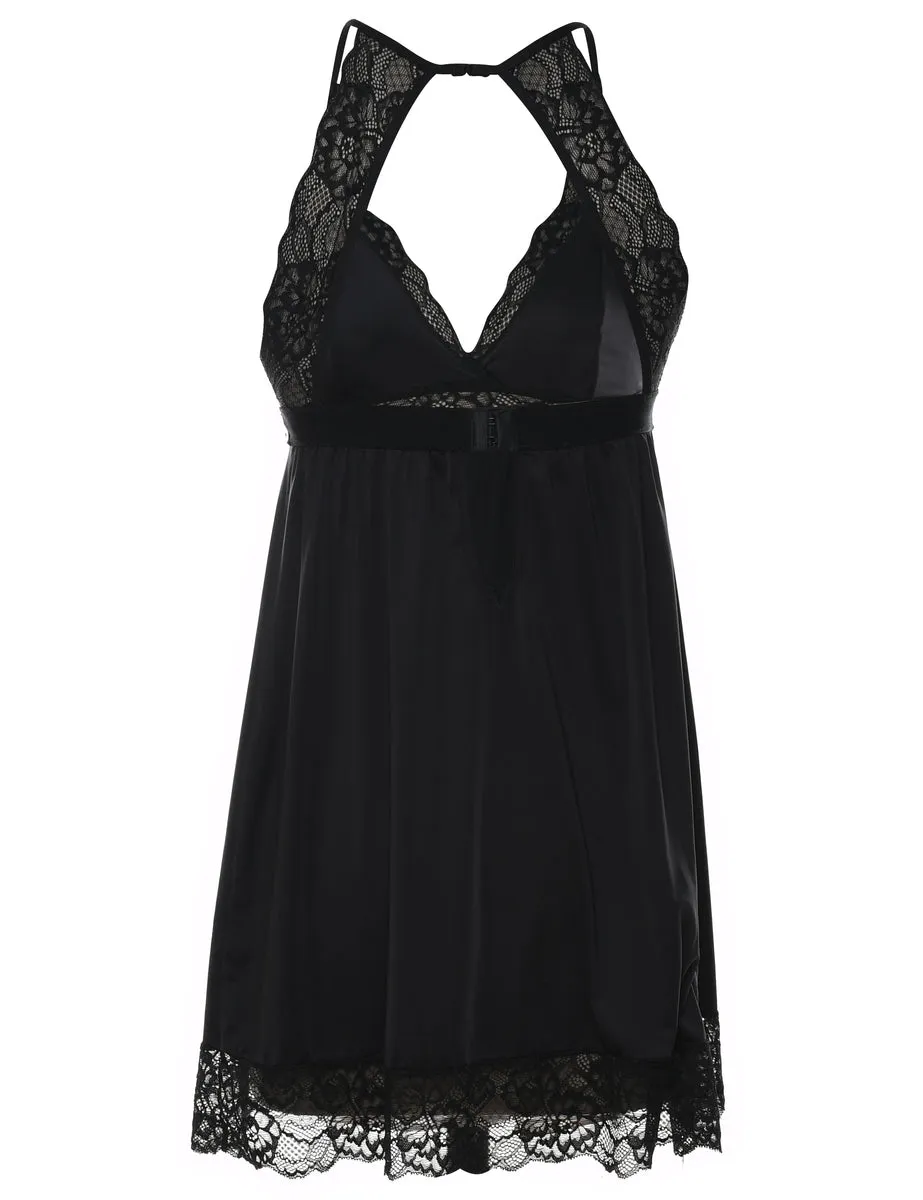 Classic Black Lace Babydoll - S