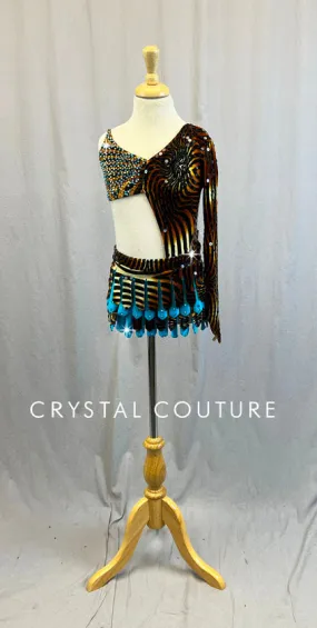 Custom Animal Print 2 piece - Swarovski Capri AB Rhinestones
