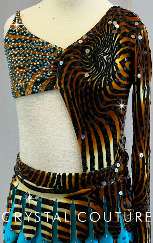 Custom Animal Print 2 piece - Swarovski Capri AB Rhinestones