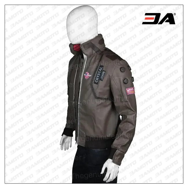 Cyberpunk Green Leather Jacket