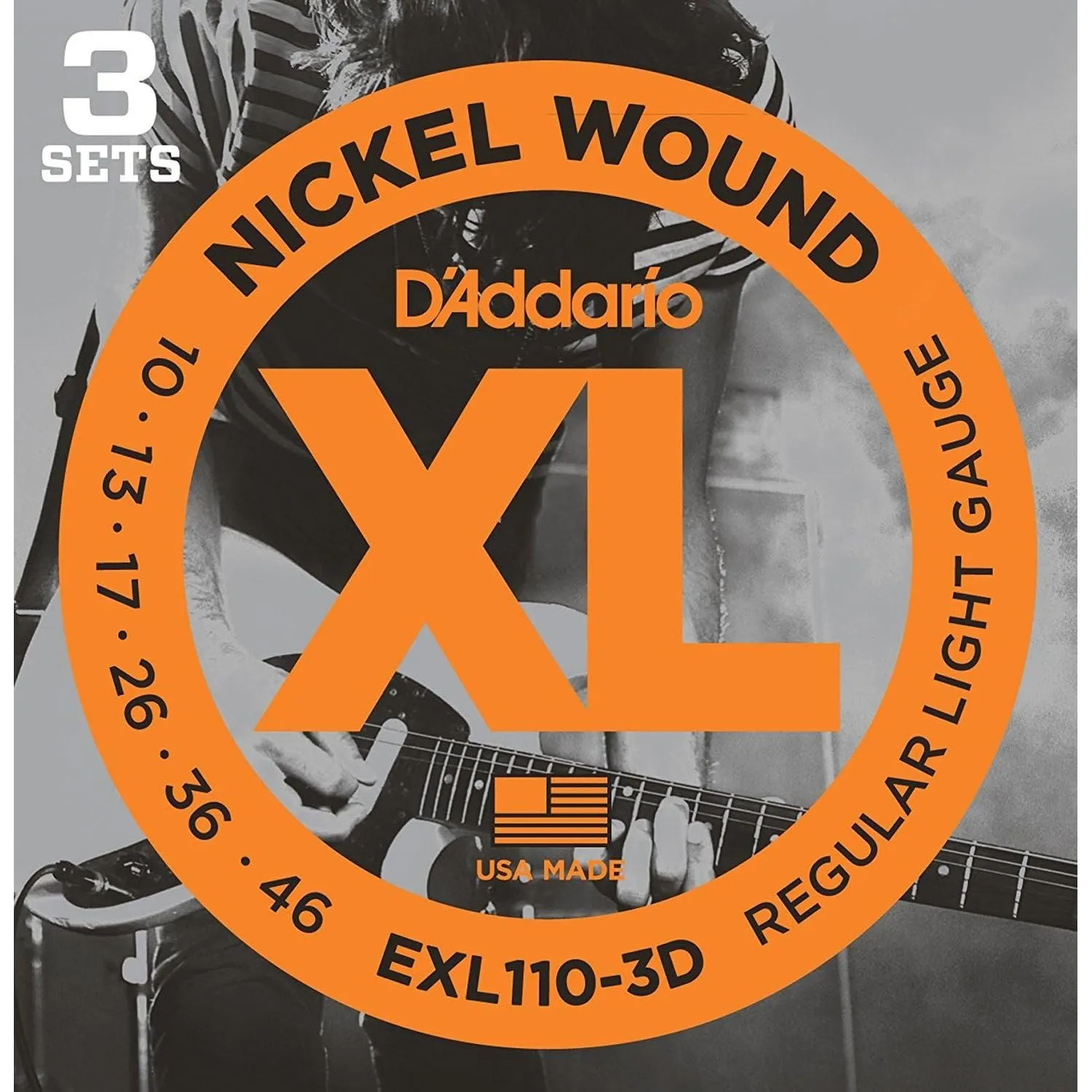 DAddario 10-46 Regular Light, XL Nickel Electric Guitar Strings 3-Pack
