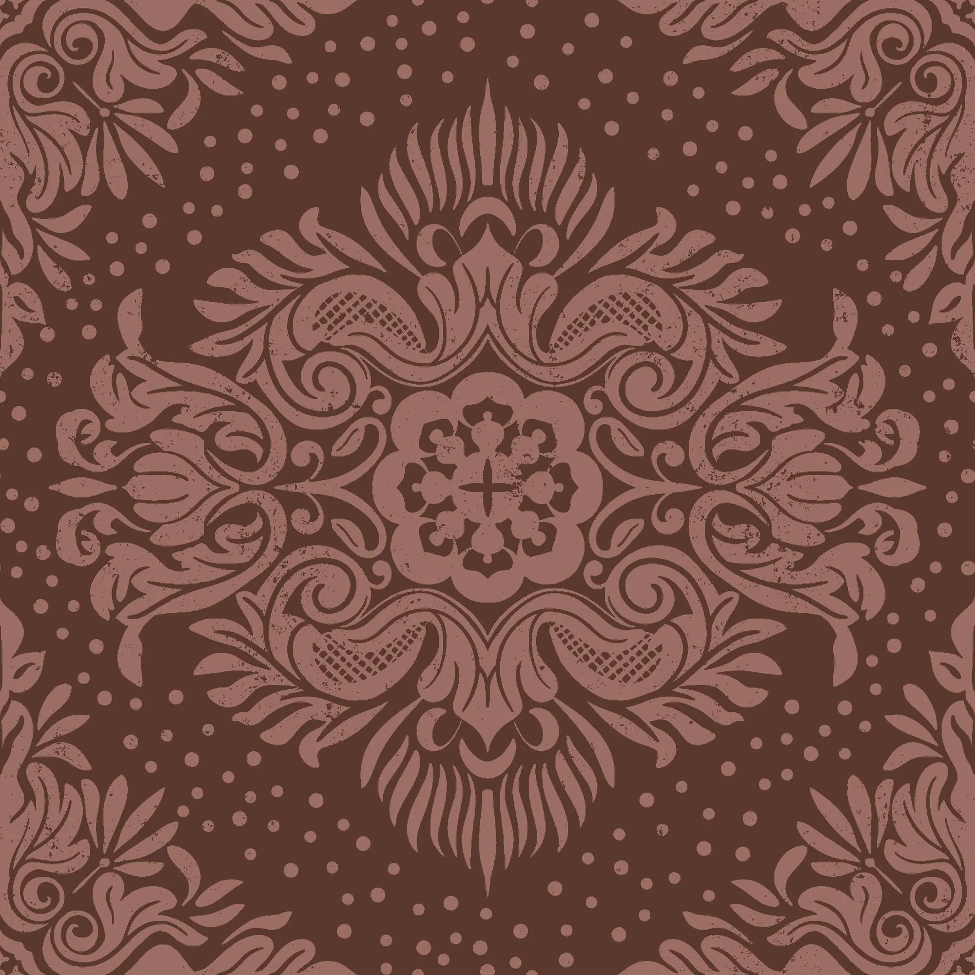 Damask Revival-Crimson - Wall Covering - Peel and Stick Wallmark Canvas