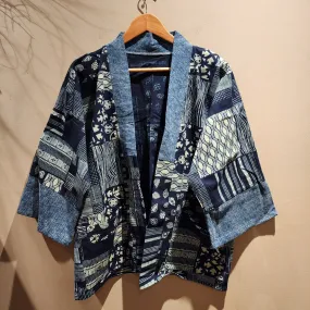 Dark Indigo Patchwork Design Style Jacket