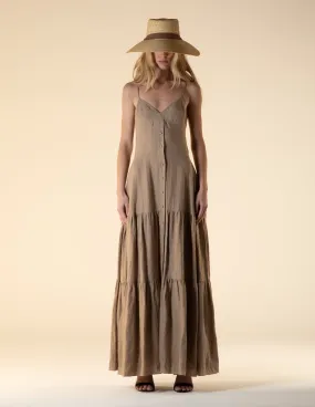 Del Rey Linen Maxi Dress Natural