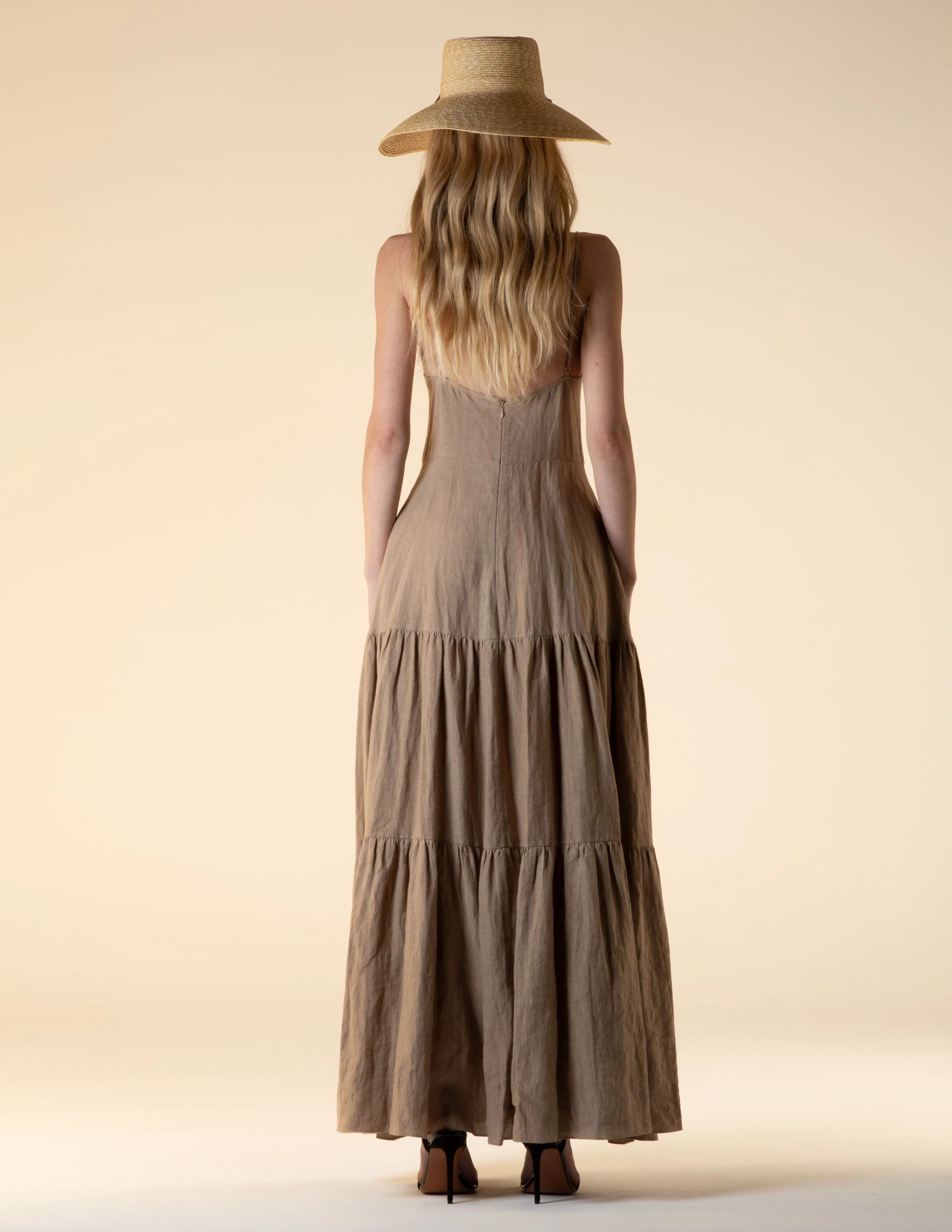Del Rey Linen Maxi Dress Natural