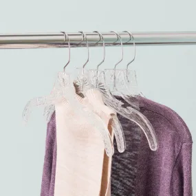Graceful Curve Crystal Plastic Hanger, (Pack of 5), Clear