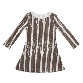 KicKee Pants Print Long Sleeve Tee Shirt Dress - Falcon Snow