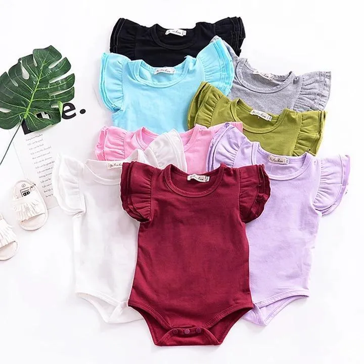 Lovely Ruffle Crimson Romper Bodysuit