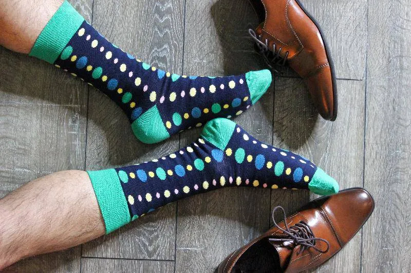 Men's Colorful Crew Socks in Combed Cotton (3 Pair Pack)