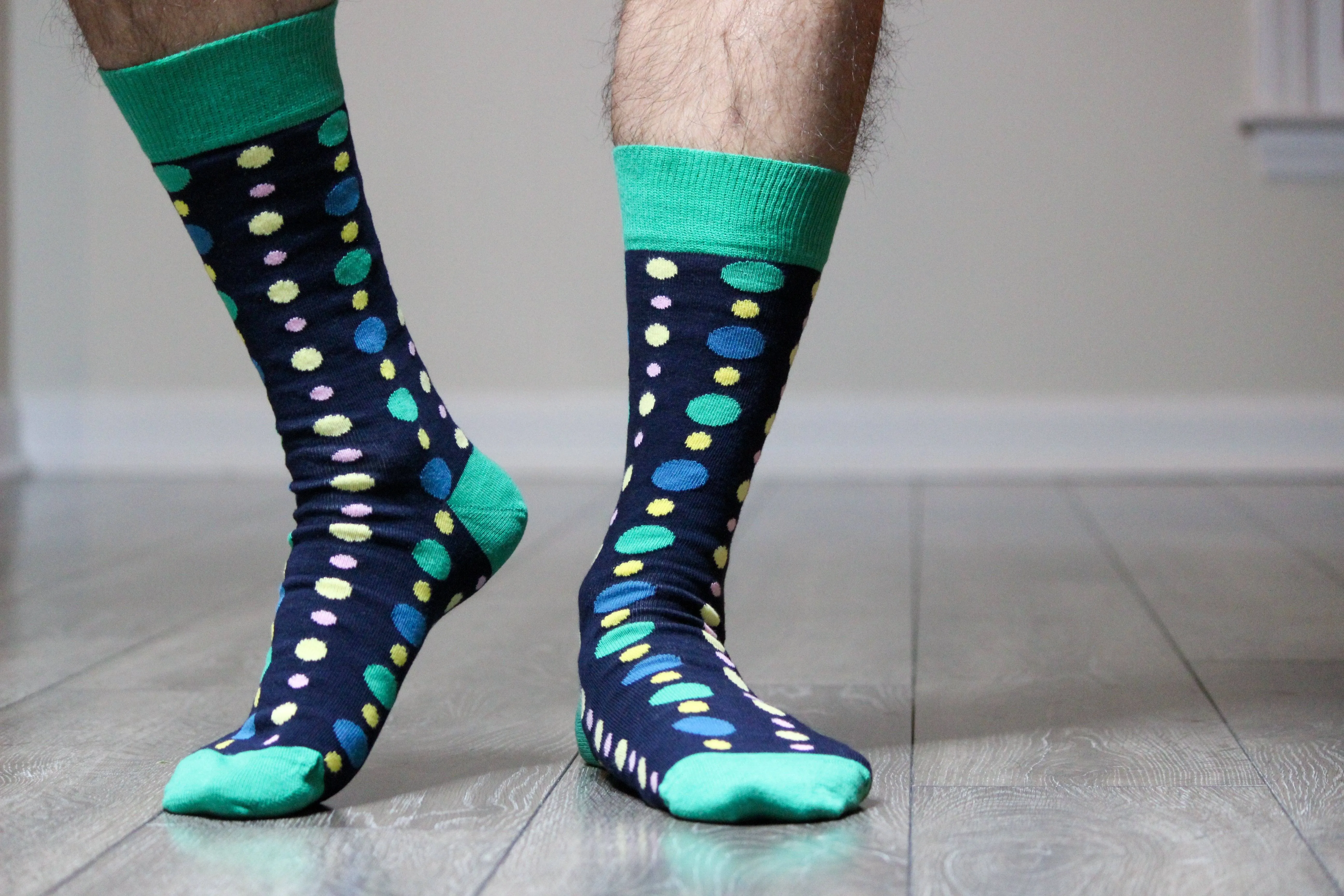 Men's Colorful Crew Socks in Combed Cotton (3 Pair Pack)