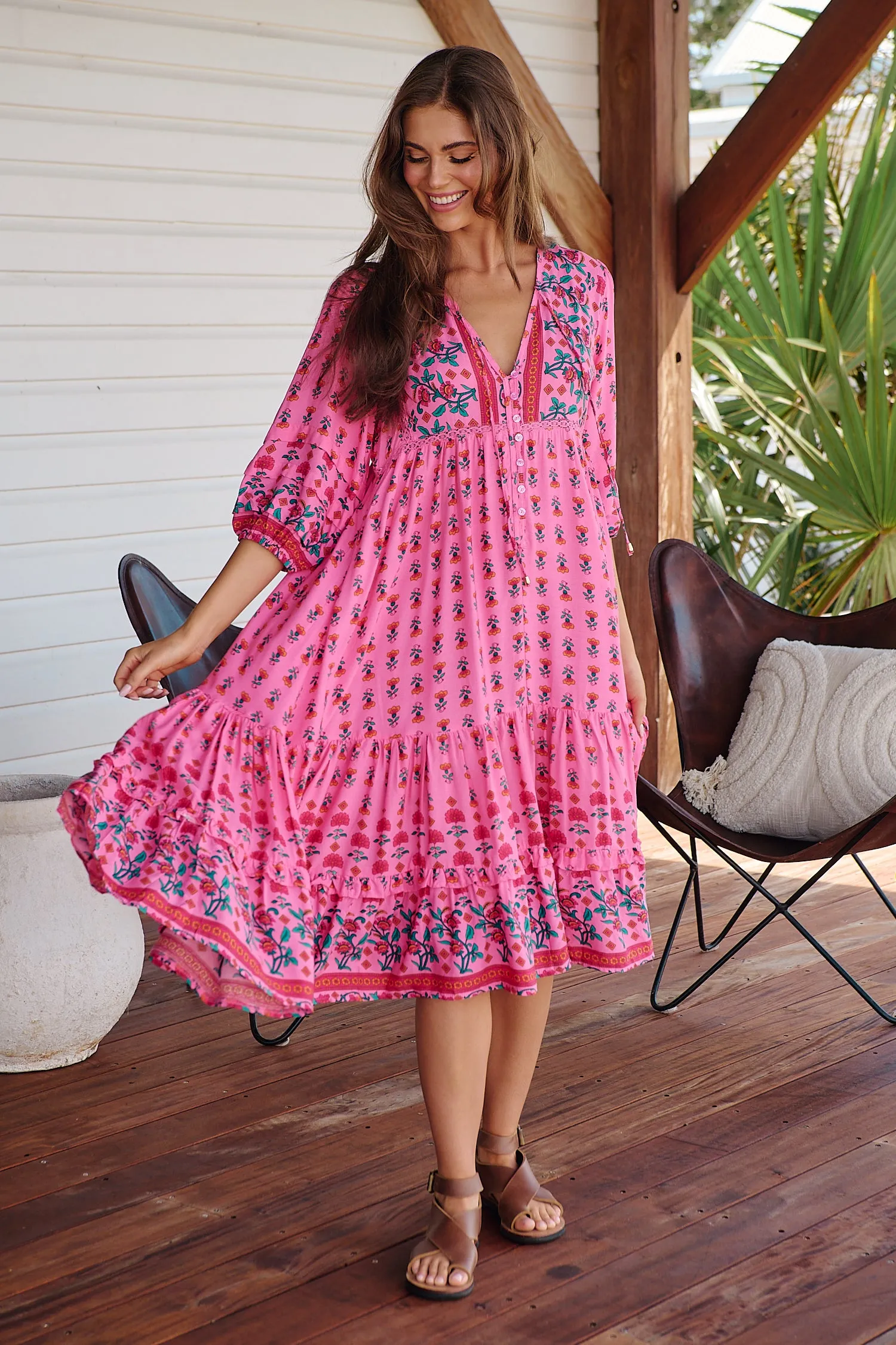 Monday Midi Dress - Raspberry Romance