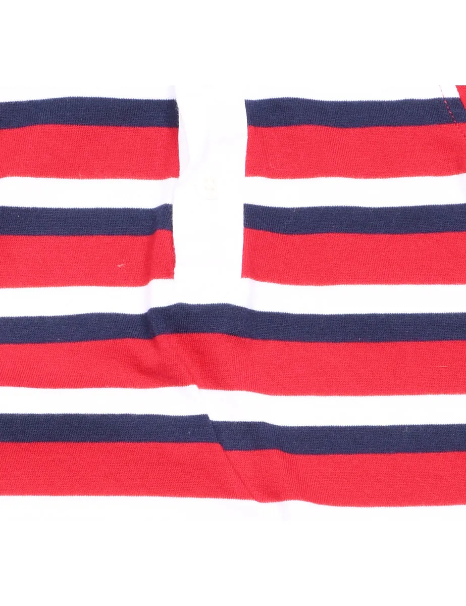 Navy & Red Striped Romper - 6 MONTHS