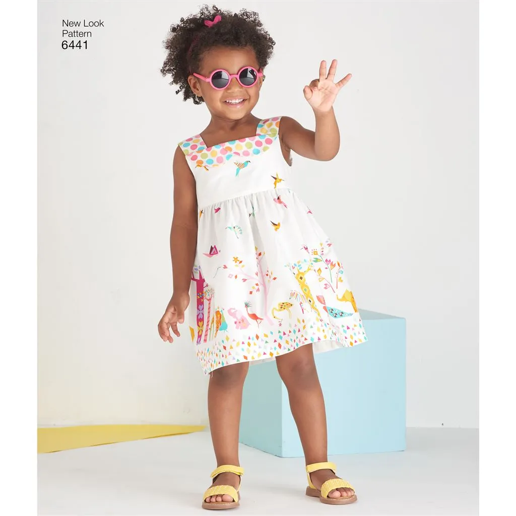 New Look Pattern 6441 Toddlers' Easy Dresses, Top and Cropped Pants