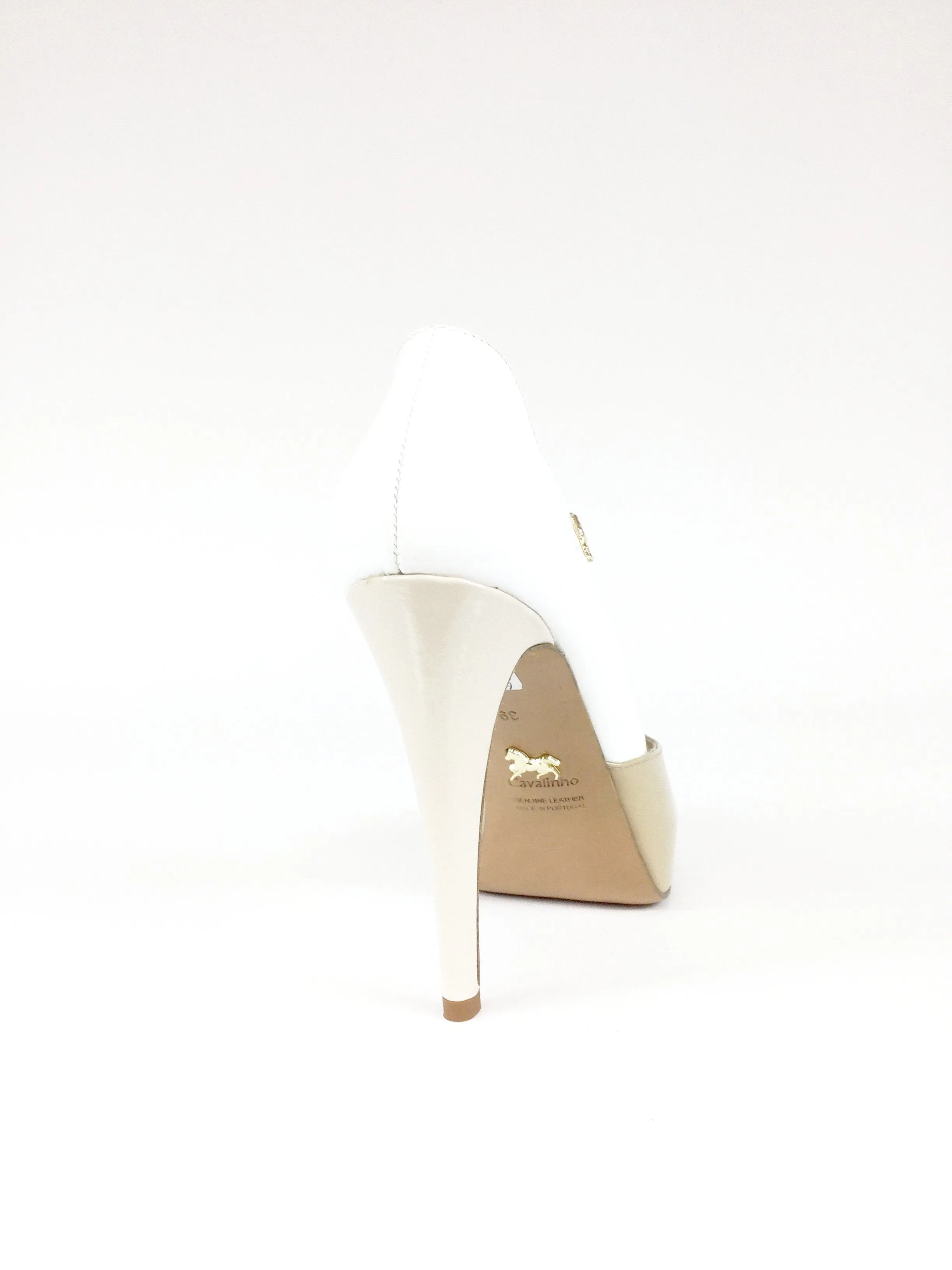 Open Toe Platform Heels Beige