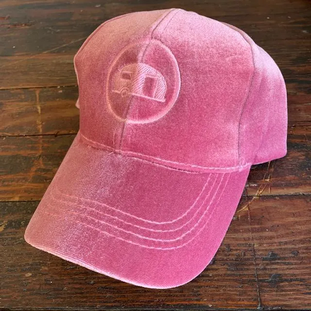 PINK VELVET QRVS LOGO HAT