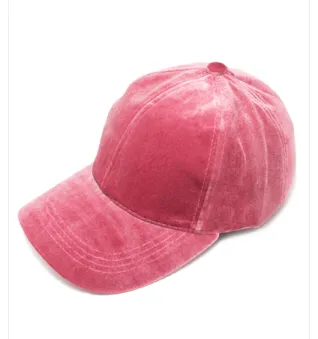 PINK VELVET QRVS LOGO HAT