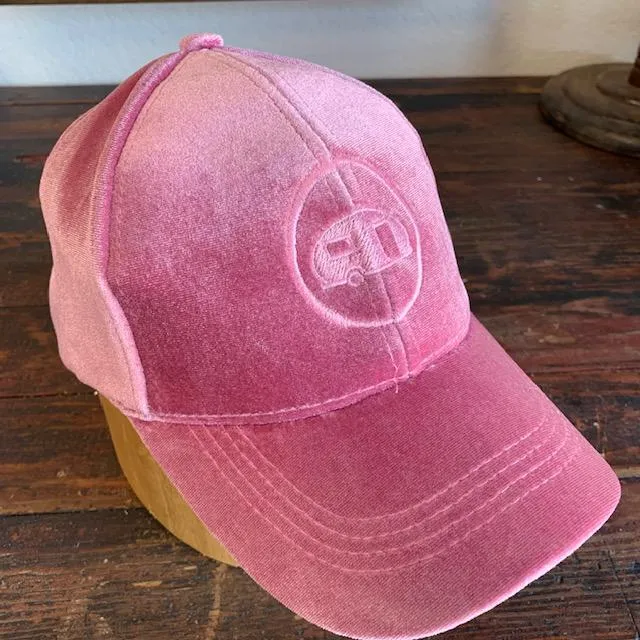 PINK VELVET QRVS LOGO HAT