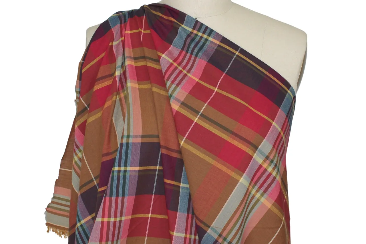 Plaid Cotton Lawn - Multi Warm Bright Tones