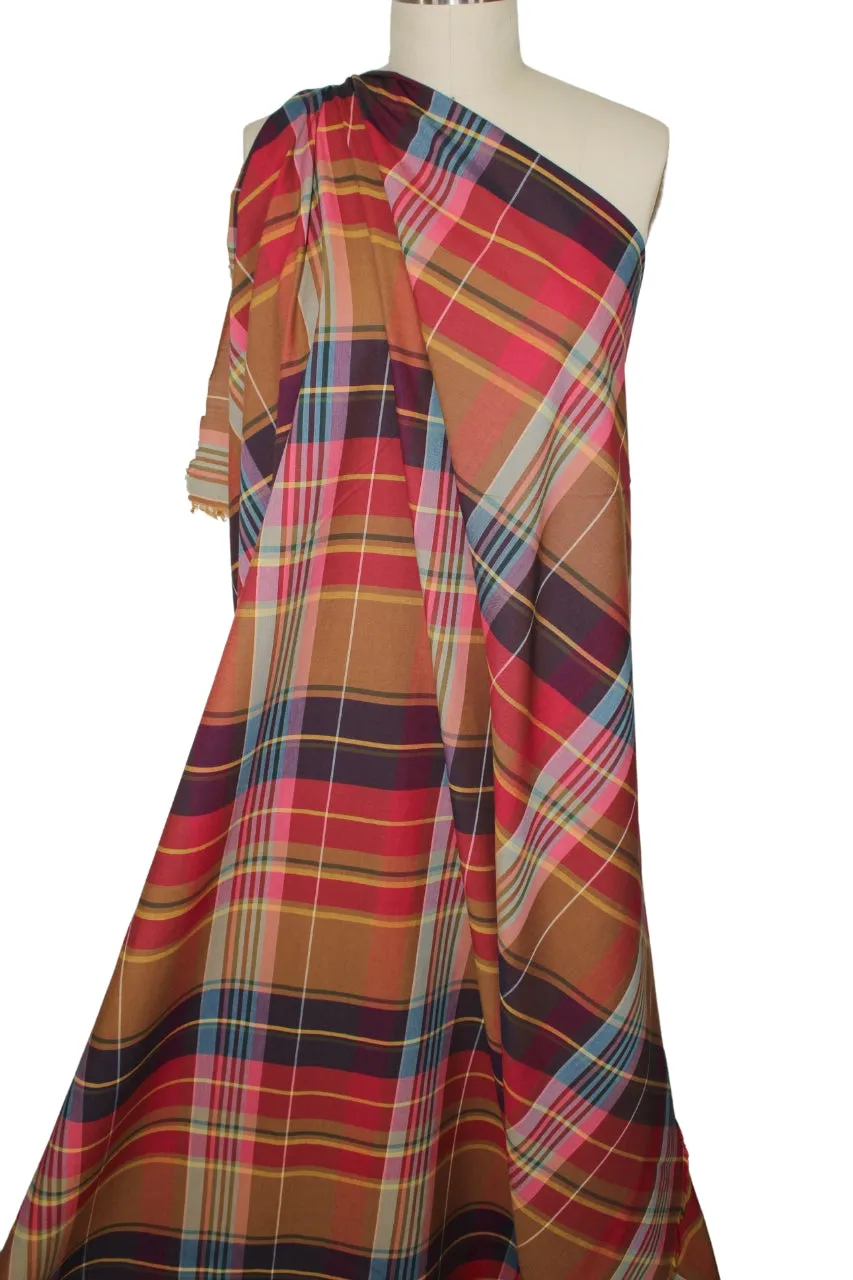 Plaid Cotton Lawn - Multi Warm Bright Tones