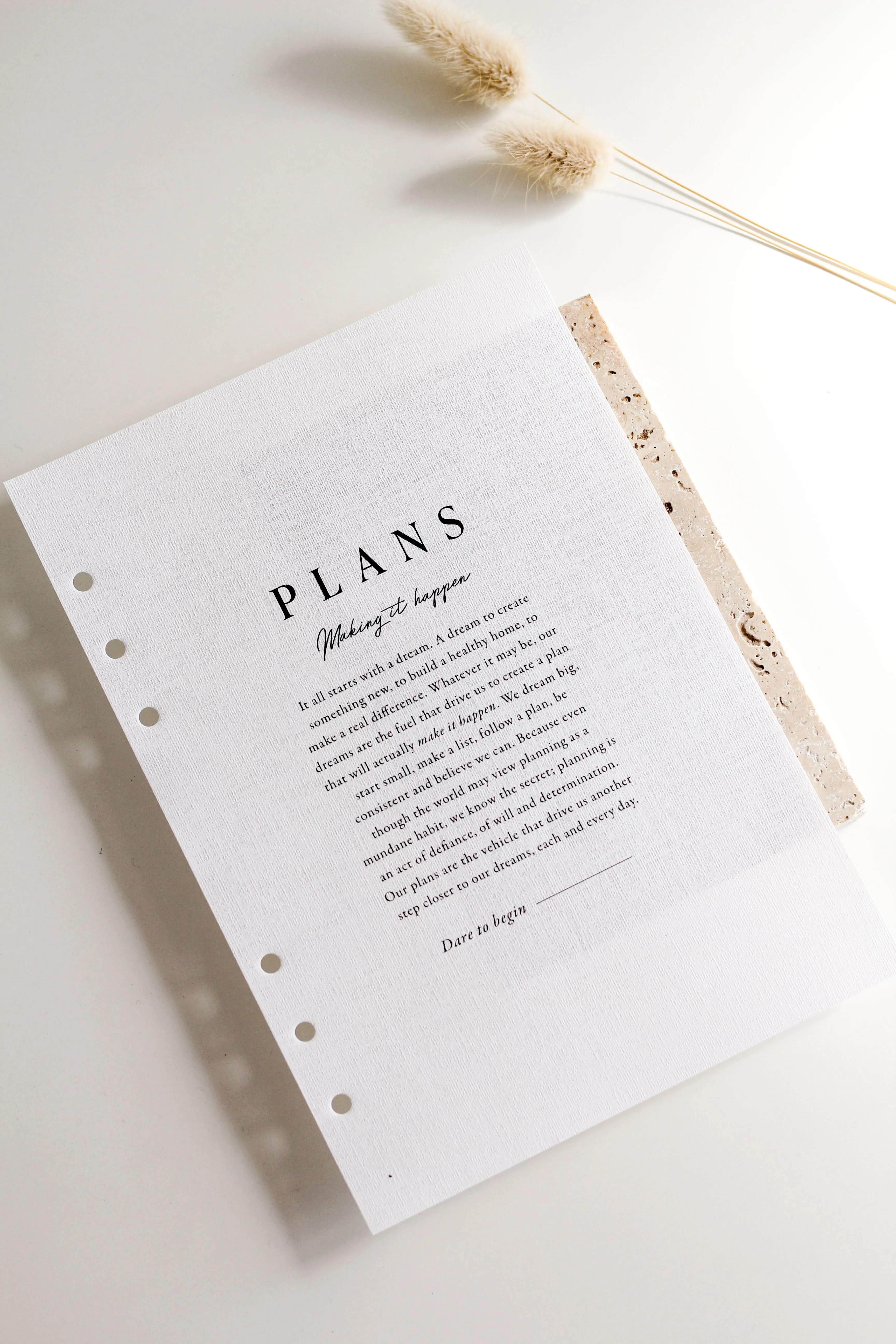 'Plans' Sheer Linen Planner Dashboard