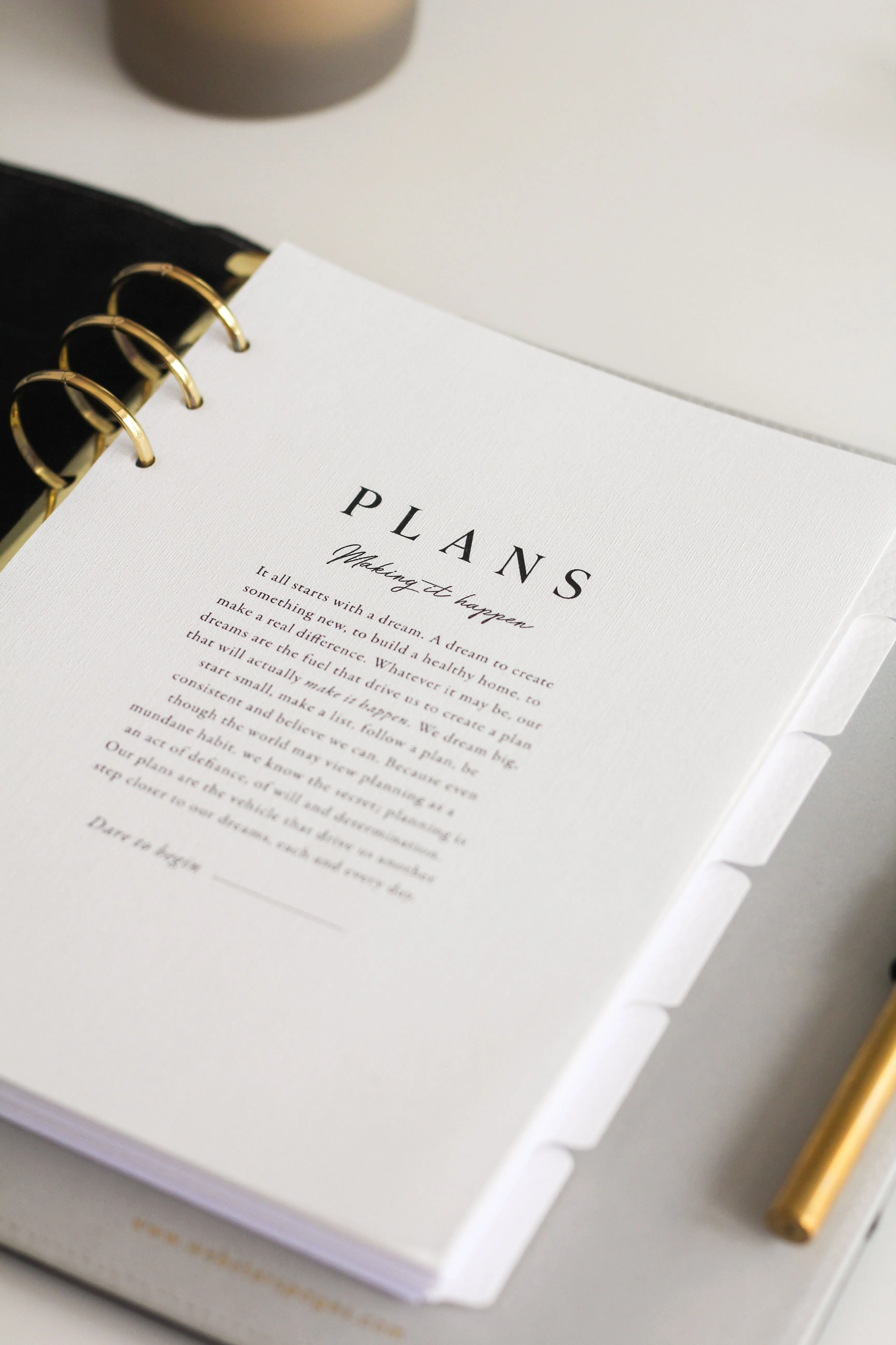 'Plans' Sheer Linen Planner Dashboard