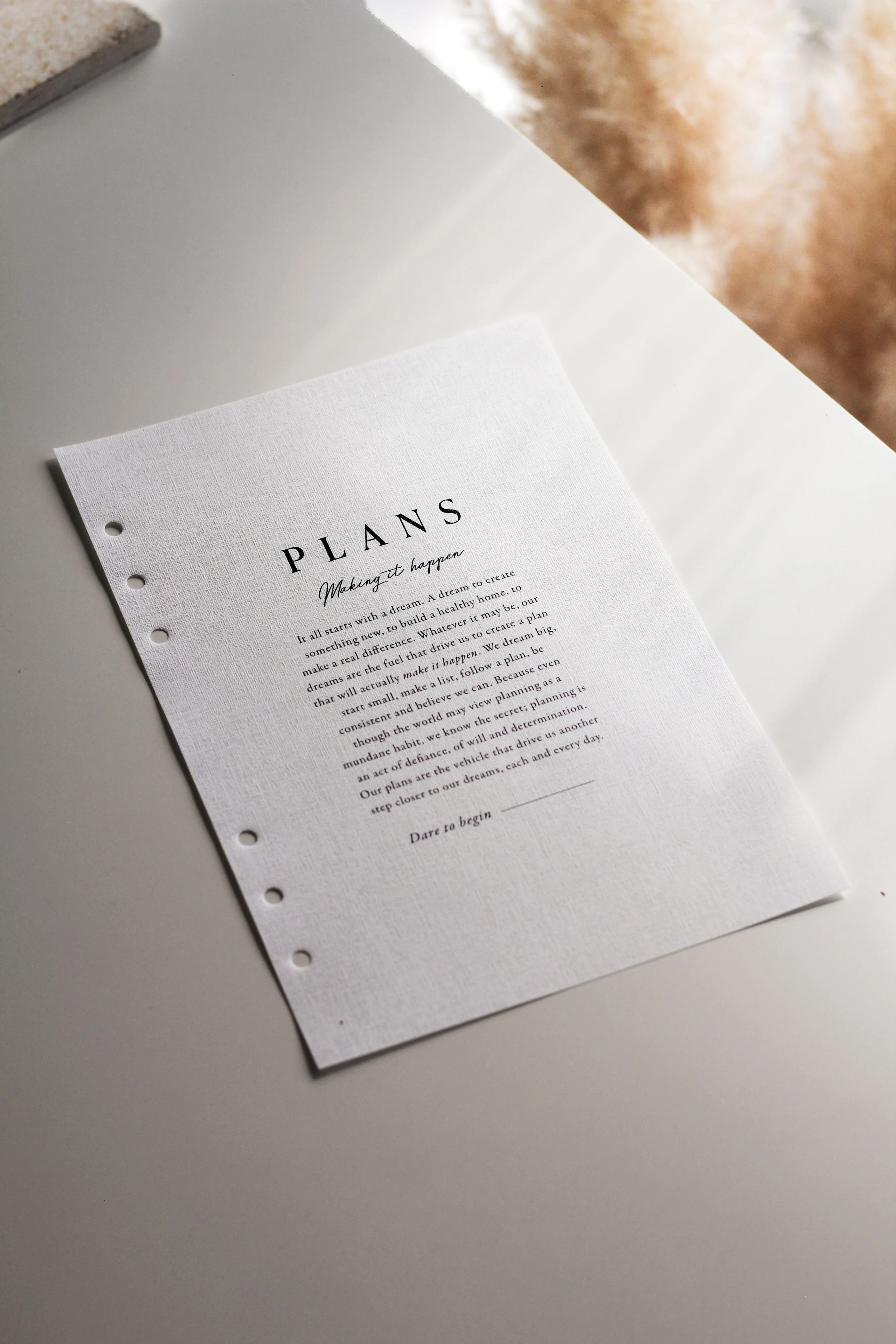 'Plans' Sheer Linen Planner Dashboard