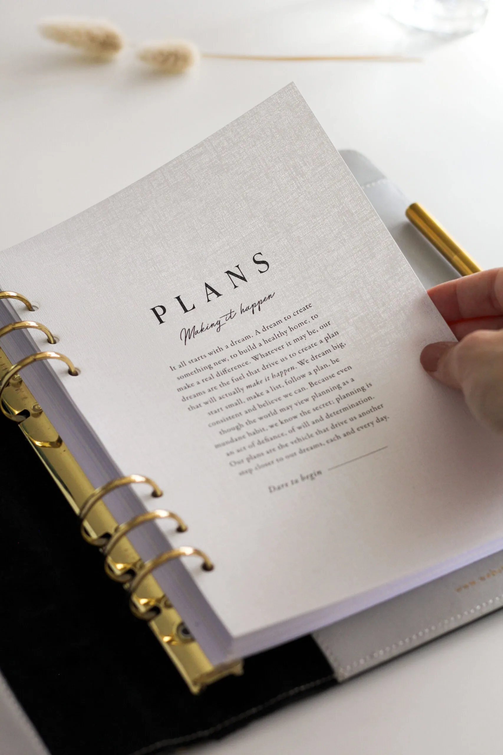 'Plans' Sheer Linen Planner Dashboard