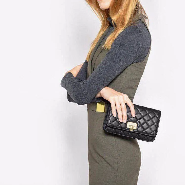 Quilted Flip-Lock Clutch