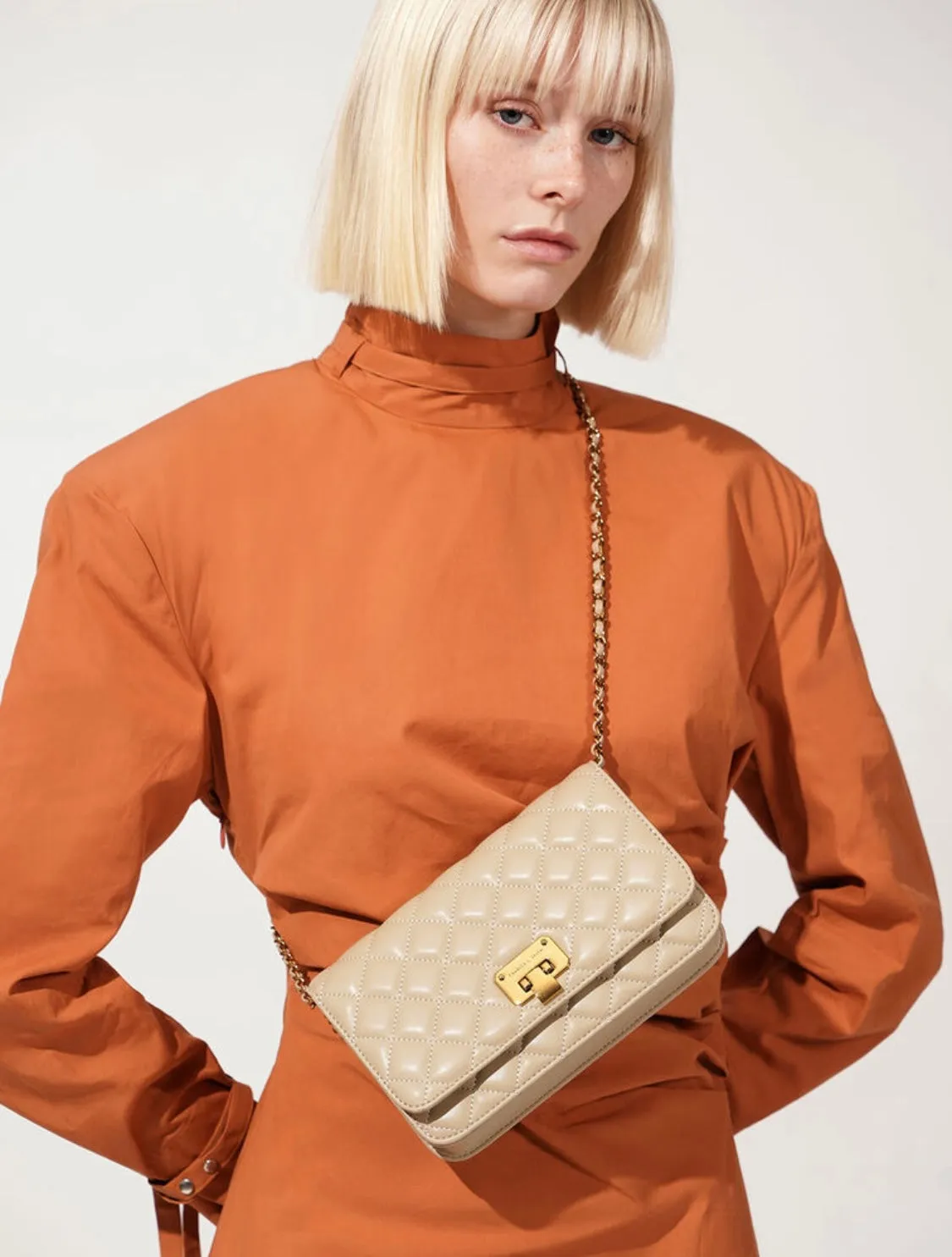 Quilted Flip-Lock Clutch