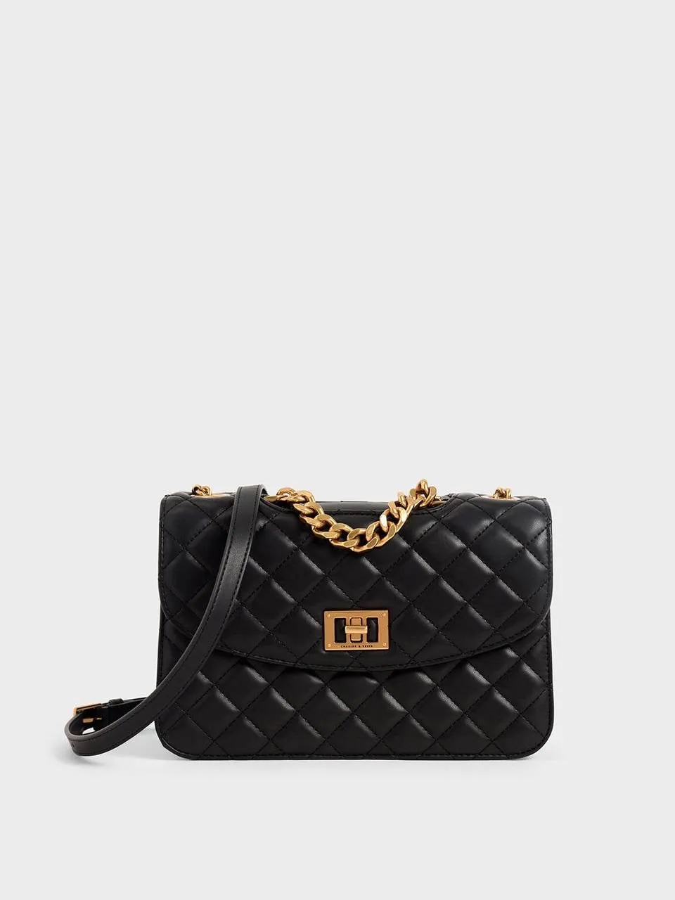 Quilted Turn-Lock Clutch